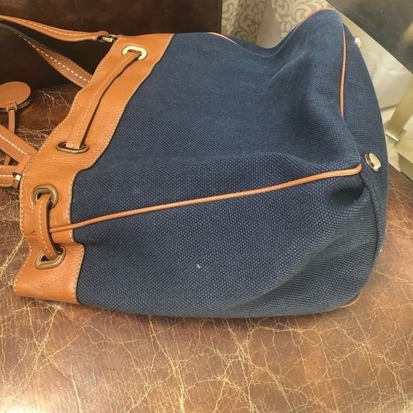 Michael Kors navy large canvas leather tote - Picture 4 of 8